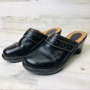 BOC Born Womens Leather Clogs Slip On Shoes Sz 10